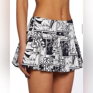 Never worn - dollskill anime manga print skirt